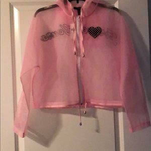 Sheer pink and black jacket